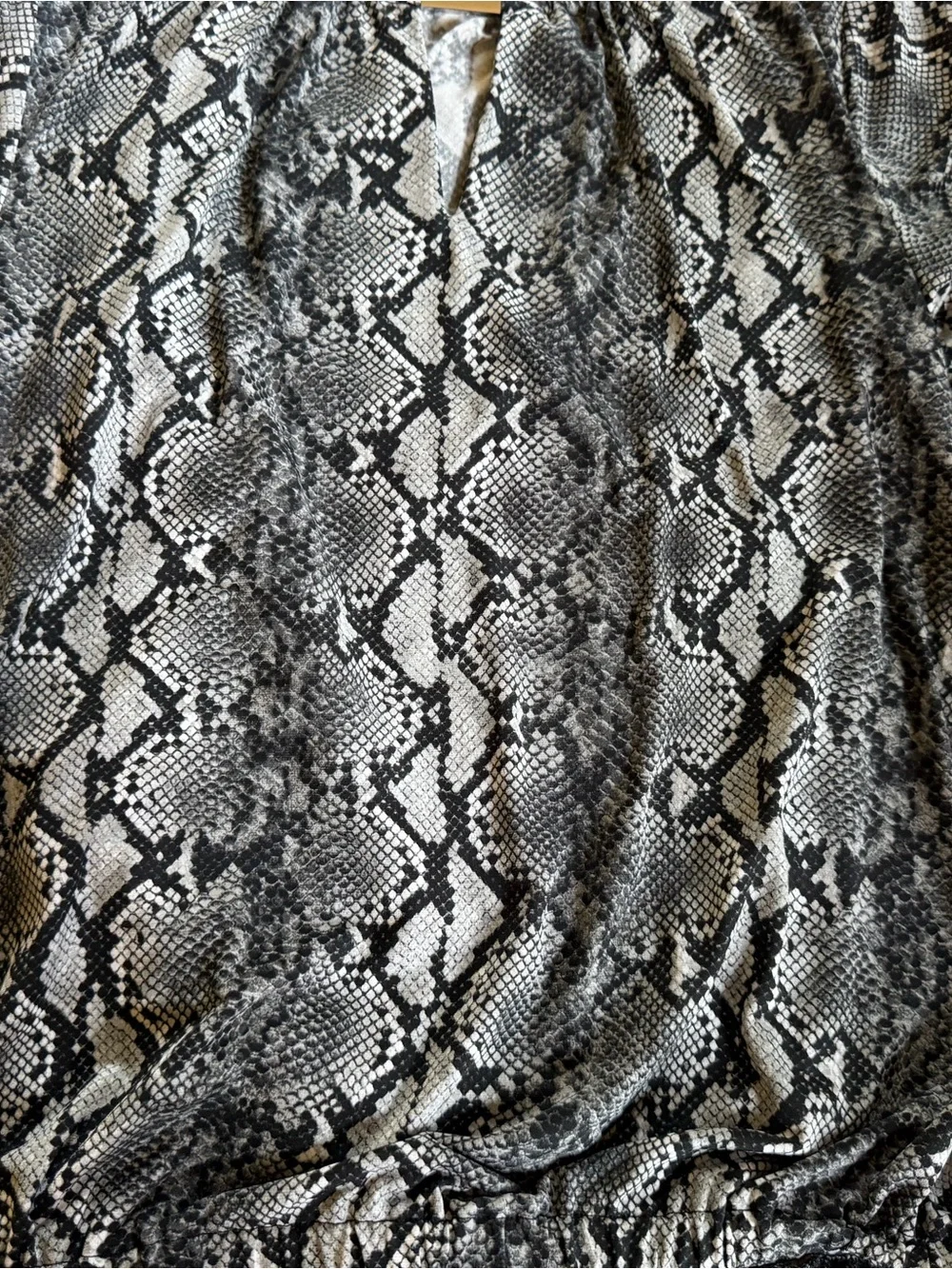 Michael Kors Black and Gray Snake-Print Top